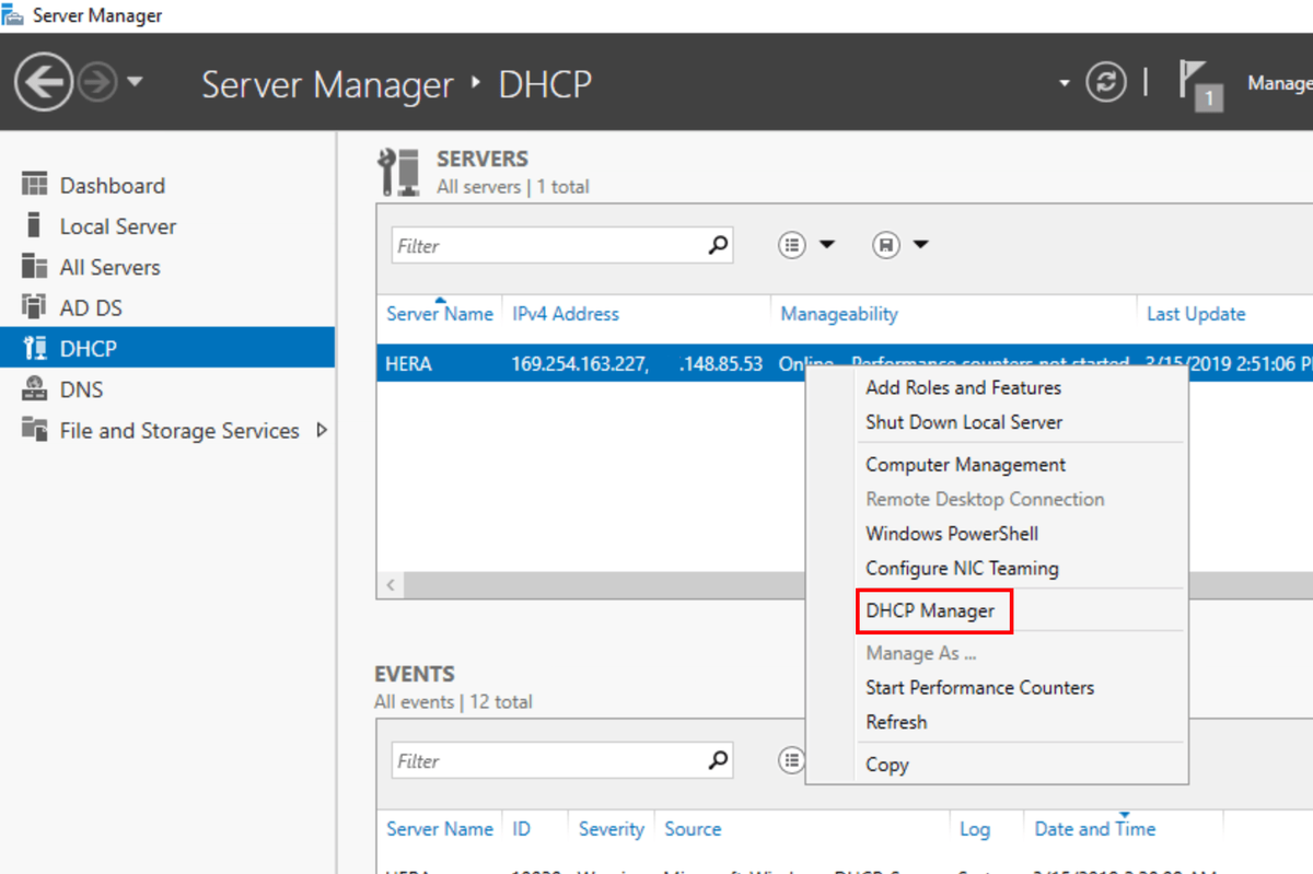 Create a new IPv4 scope