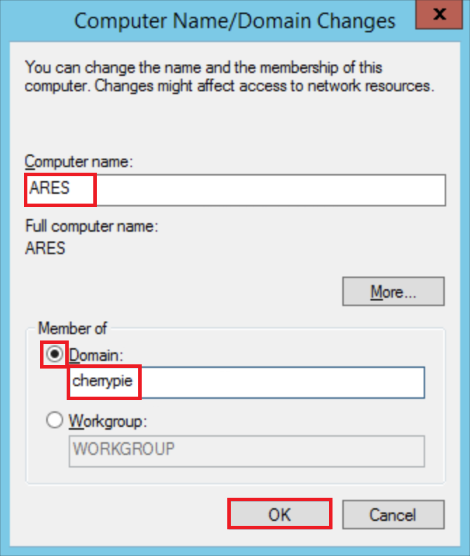 Join computer to the domain