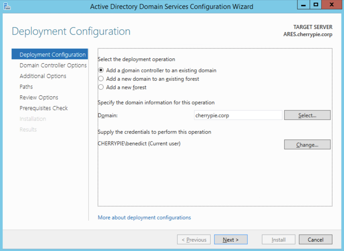 Add a domain controller to an existing domain