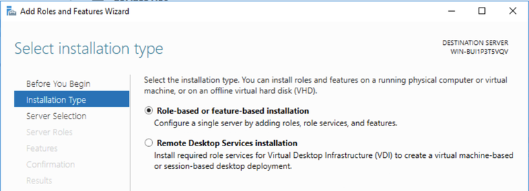 Role-based or feature-based installation