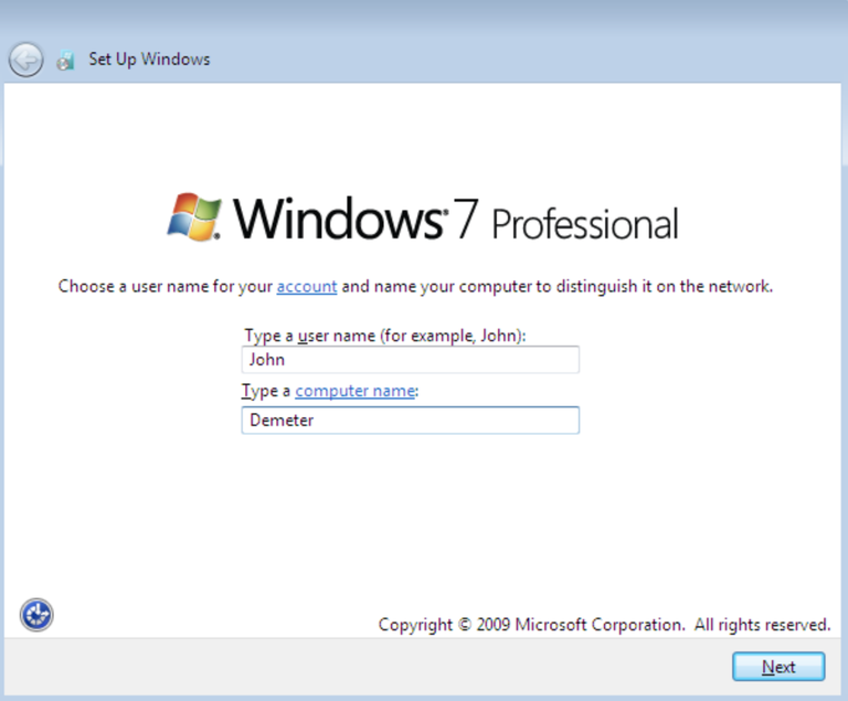 Enter user name and password