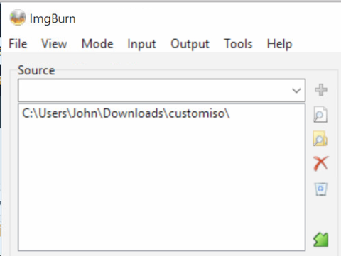 ImgBurn add source directory